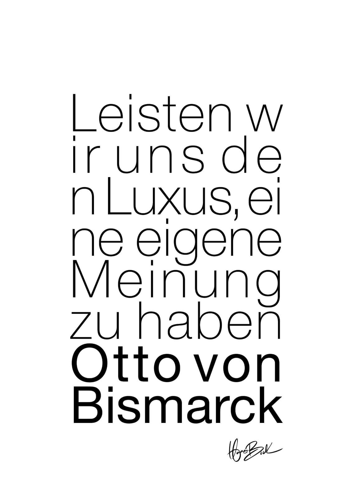 MEINUNG von Hans Böck