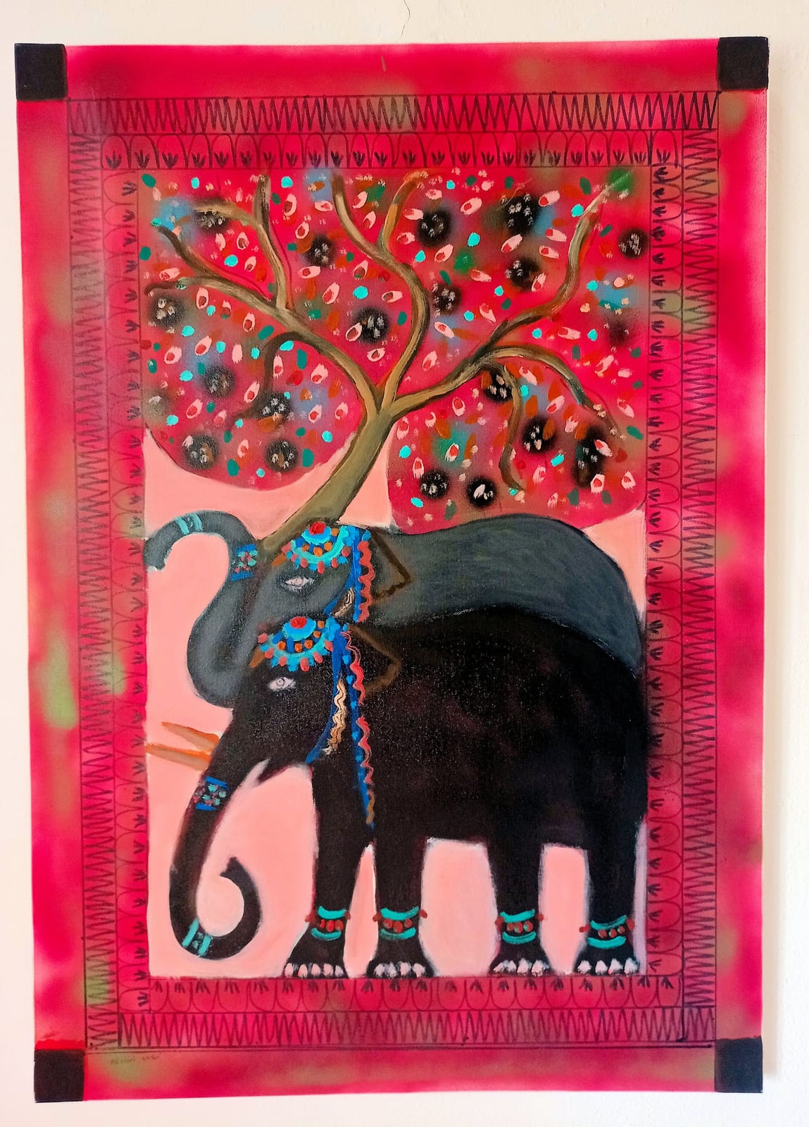 elephants with tree of life von Nalini Cook