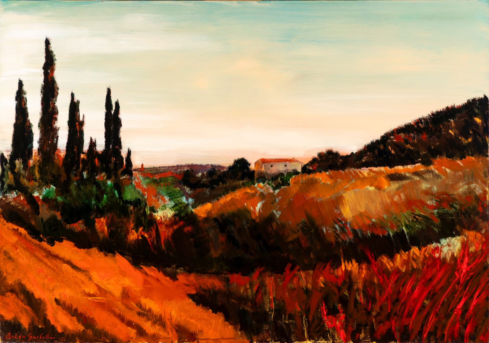 Blick auf die Marken von den Höhen bei Carignan von Ruben Garbellini
