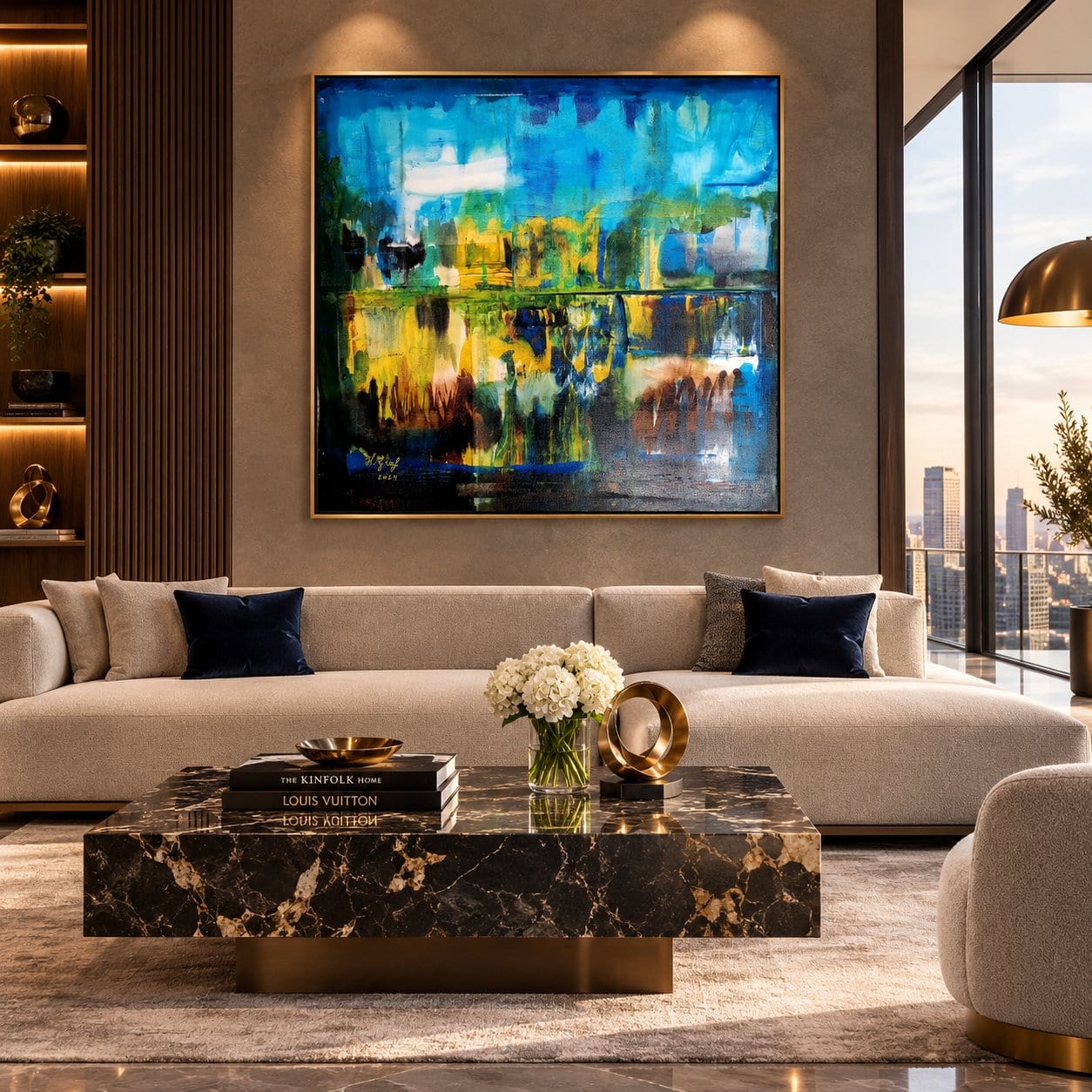'ABSTRACT LANDSCAPE' 60x60 cm UNIKAT  von Helena Graf