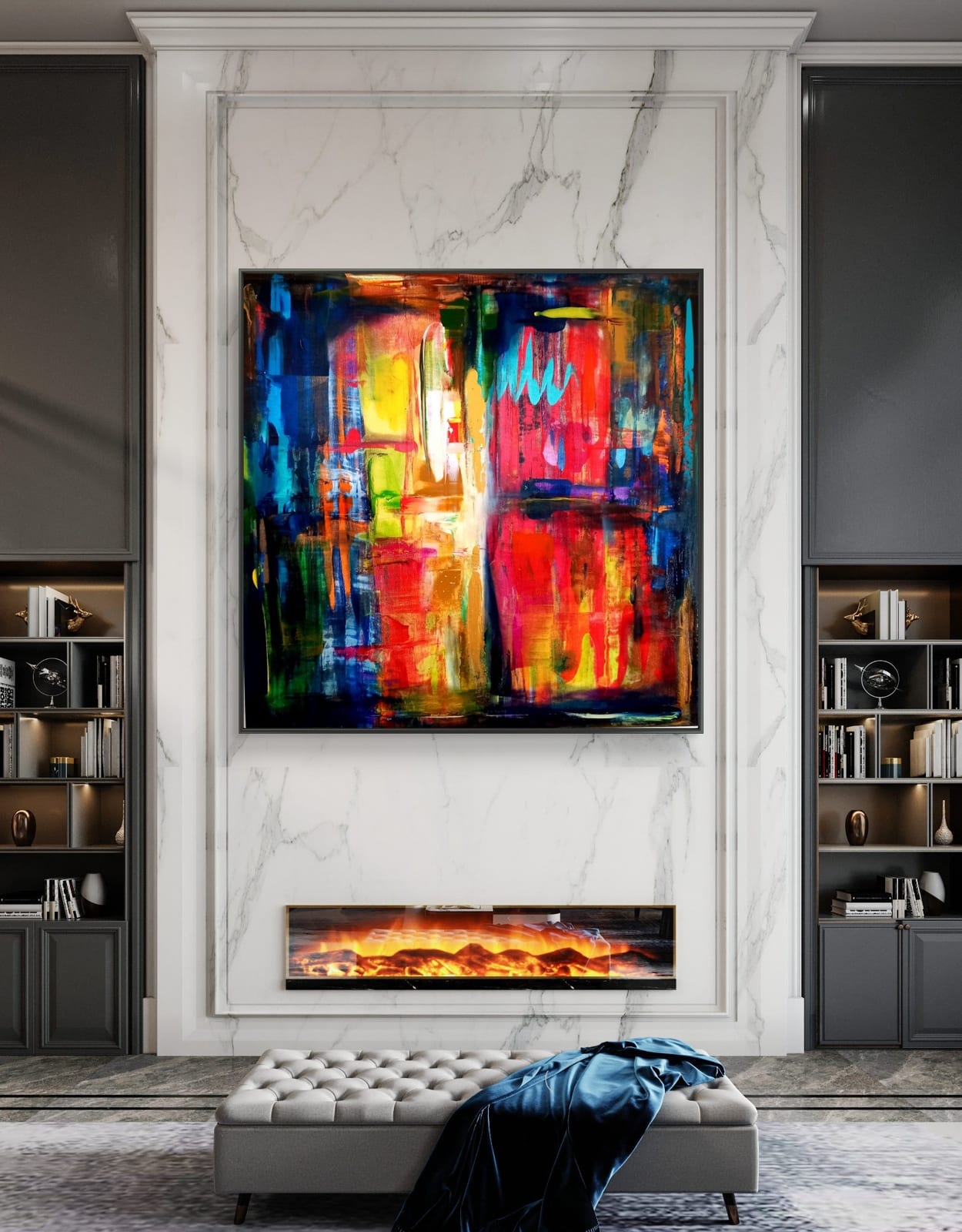 'ECHO DER FARBEN' 80x80 cm UNIKAT von Helena Graf