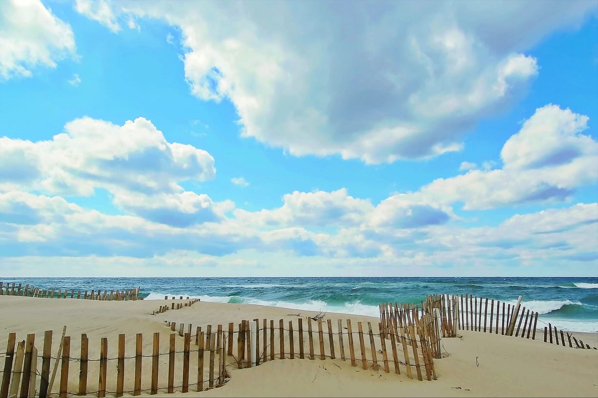 Dune Fence and Clouds