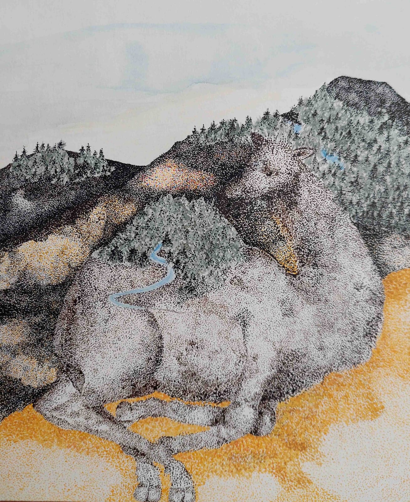 Kamel trägt Landschaft