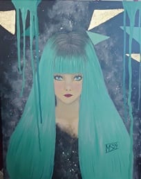 Golden turquoise girl