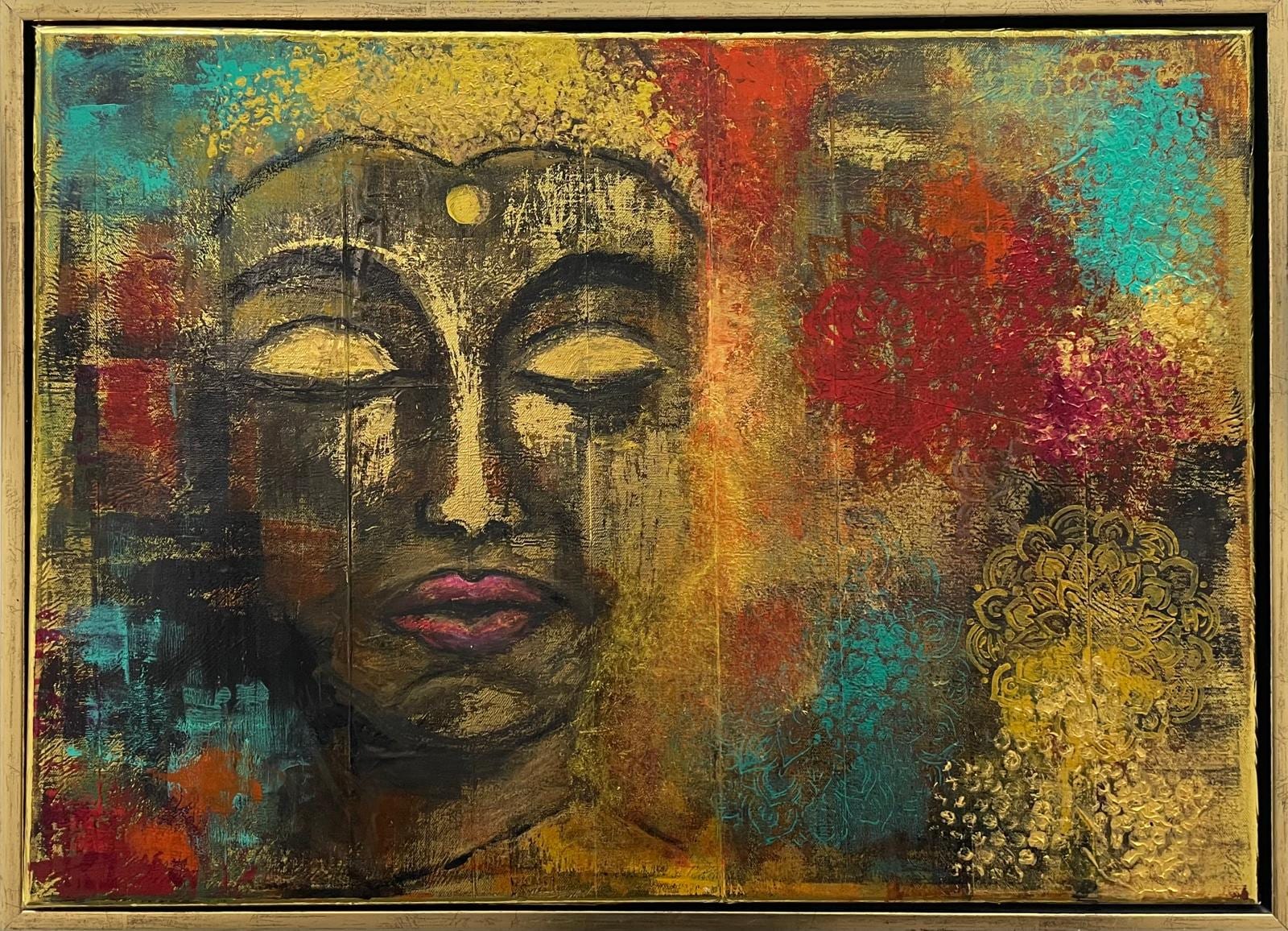 Buddha auf goldenem Hintergrund