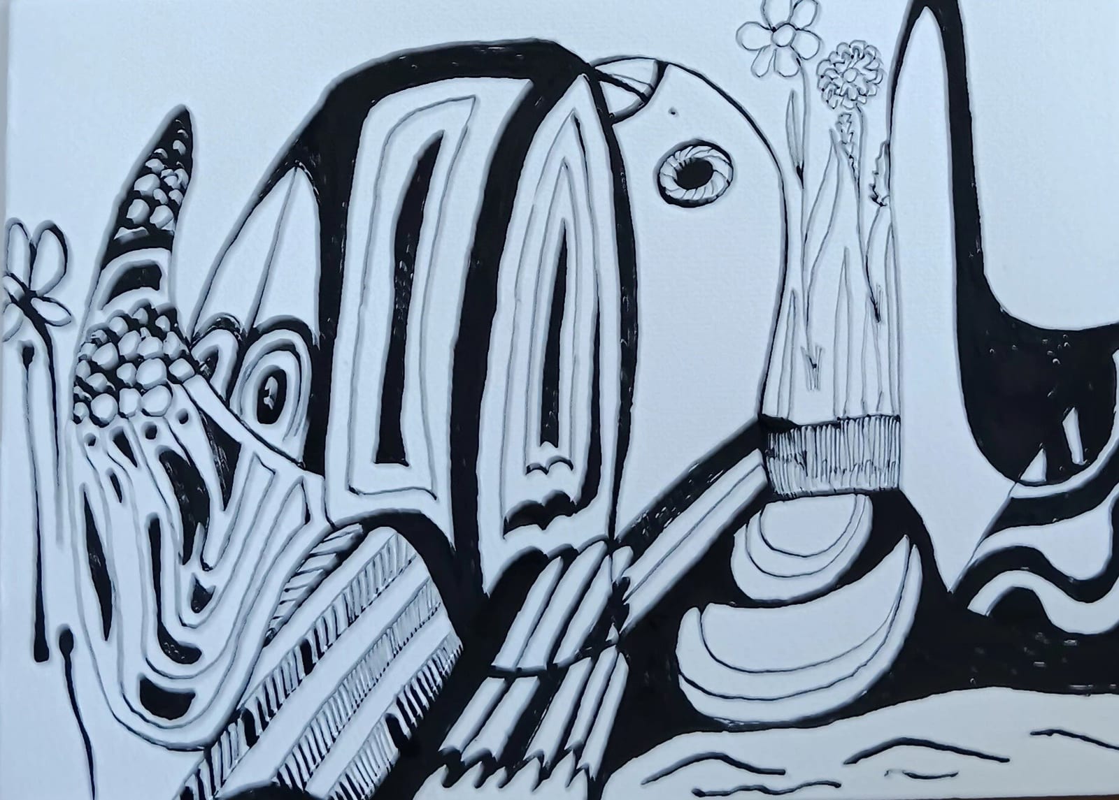 Nashorn und Ente von Marija Weiß