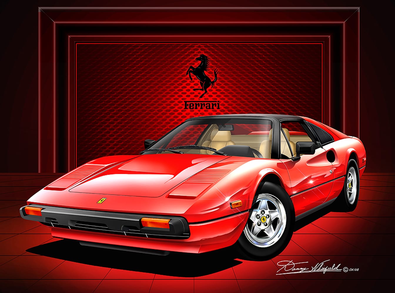1980-1982 Ferrari 308 GTS Fine Art Print