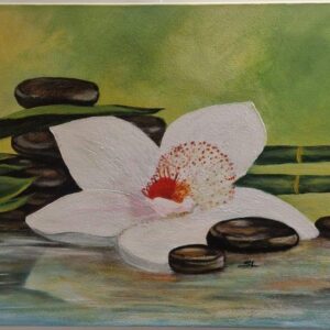 Orchidee mit Stein