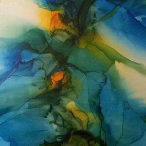 Ohne Namen, blau mit gelb