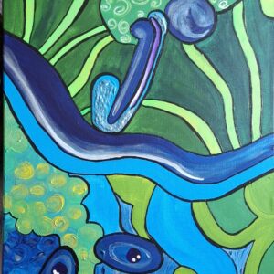 Abstrakt Grün/Blau