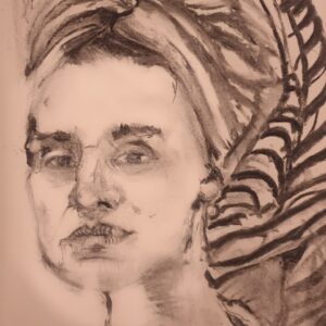 Frauen Kopf im Badetuch