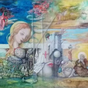 "Gemalte Gedanken über die Welt des später Hl. Antonius genannten im Augenblick der Entscheidung"