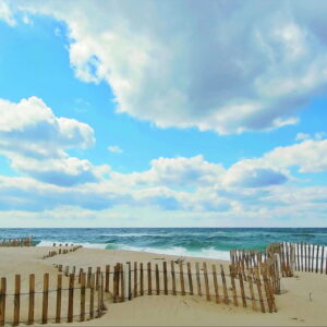 Dune Fence and Clouds